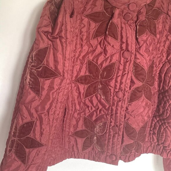 Free People Quinn Quilted Star Appliqué Jacket Cropped Boxy Oversized Rust Marsa - Picture 10 of 15